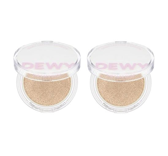 2 x THE FACE SHOP Dewy Lasting Cushion 12g SPF50+ PA+++ #V201 Apricot Beige from Korea