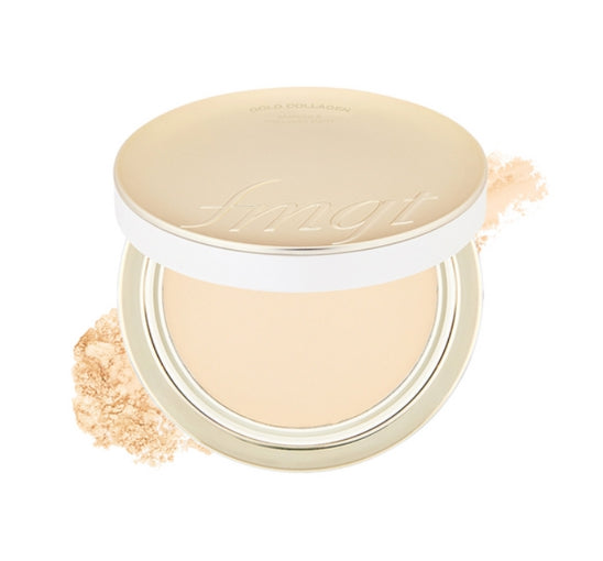 2 x THE FACE SHOP FMGT Gold Collagen Ampoule Two-Way Pact 9.5g #201 Apricot Beige from Korea