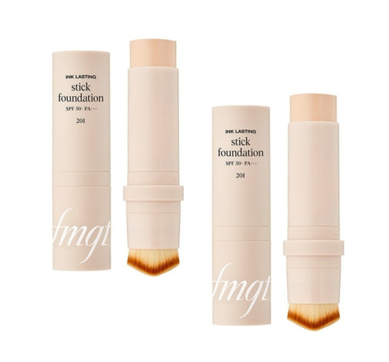 2 x THE FACE SHOP FMGT Ink Lasting Stick Foundation 15g SPF 50+ PA+++, #201 – High‑Coverage Stick from Korea