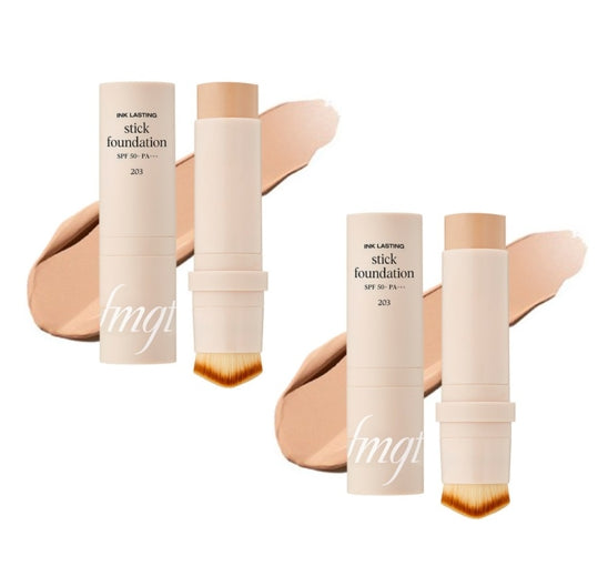2 x THE FACE SHOP FMGT Ink Lasting Stick Foundation 15g SPF 50+ PA+++, #203 – High‑Coverage Stick from Korea
