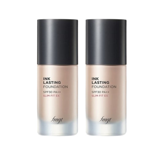 2 x THE FACE SHOP Ink Lasting Foundation Slim Fit EX 30ml SPF30 PA++ #V103 Bright Cream Beige from Korea