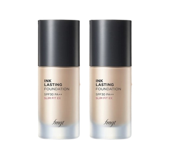 2 x THE FACE SHOP Ink Lasting Foundation Slim Fit EX 30ml SPF30 PA++ #V201 Apricot Beige from Korea