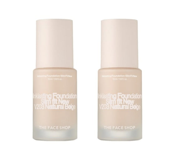 2 x THE FACE SHOP Ink Lasting Foundation Slim Fit New 35ml #C201 True from Korea