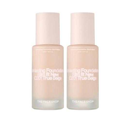 2 x THE FACE SHOP Ink Lasting Foundation Slim Fit New 35ml #N201 Natural from Korea