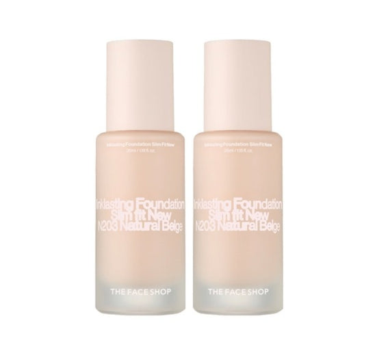 2 x THE FACE SHOP Ink Lasting Foundation Slim Fit New 35ml #N203 Warm from Korea