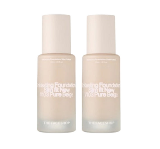 2 x THE FACE SHOP Ink Lasting Foundation Slim Fit New 35ml #V103 Pure from Korea