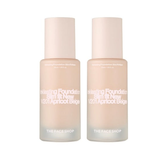2 x THE FACE SHOP Ink Lasting Foundation Slim Fit New 35ml #V201 Light from Korea