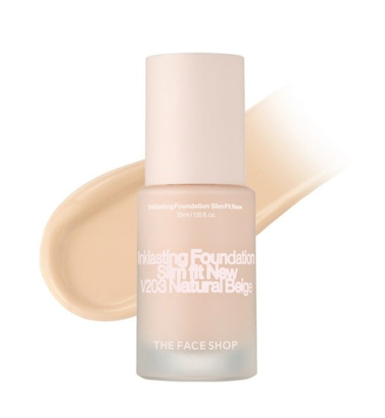 2 x THE FACE SHOP Ink Lasting Foundation Slim Fit New 35ml #V203 Natural from Korea