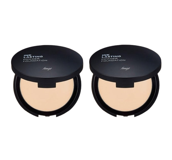 2 x THE FACE SHOP Ink Lasting Powder Foundation V201 Apricot Beige 9g SPF30 PA++ from Korea