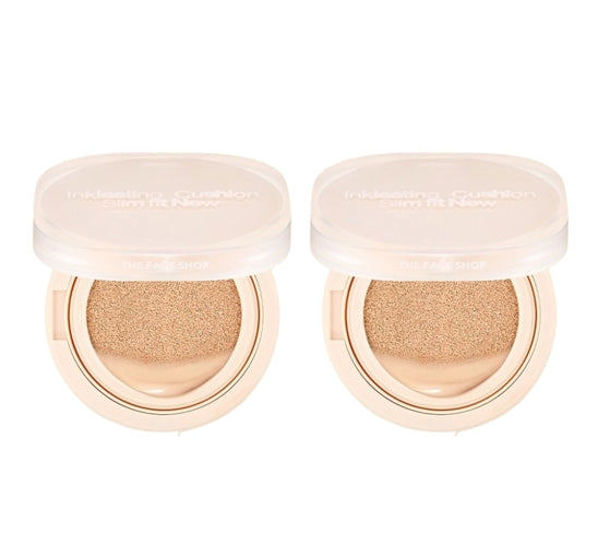 2 x THE FACE SHOP Inklasting Cushion Slim Fit New 12g SPF35 PA++ #V201 Apricot Beige from Korea
