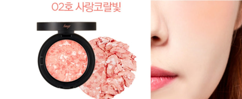 THE FACE SHOP Marble Beam Blush #02 Lovely Coral 7g from Korea