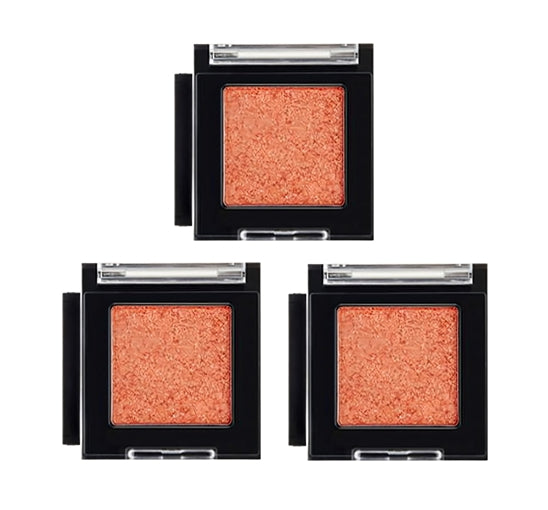 3 x THE FACE SHOP Mono Cube Eyeshadow Glitter, OR01 Pina Colada Orange 1.5g - Sparkle Single from Korea
