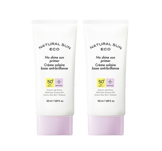 2 x THE FACE SHOP Natural Sun Eco No Shine Sun Primer SPF50+ PA+++ 50ml from Korea