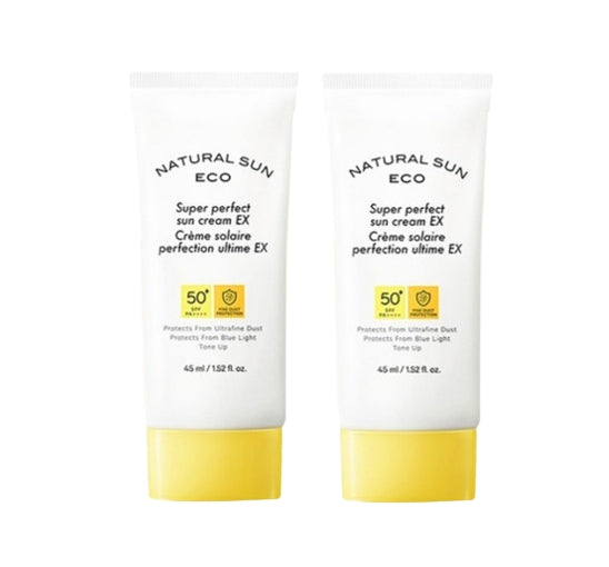 2 x THE FACE SHOP Natural Sun Eco Super Perfect Sun Cream EX SPF50+ PA++++ 45ml from Korea