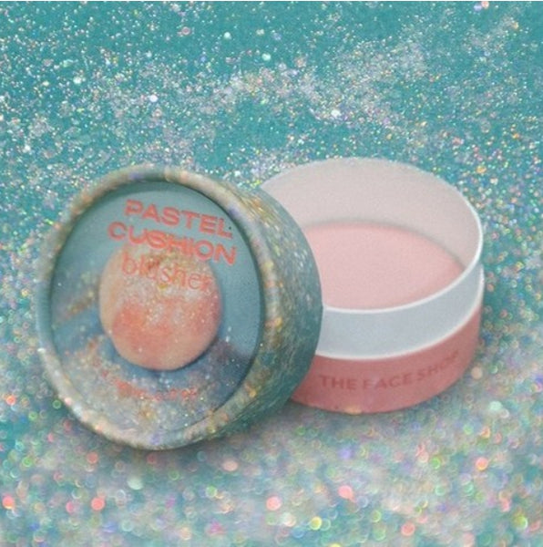 THE FACE SHOP Pastel Cushion Blusher #01 Glittery Peach 5g from Korea