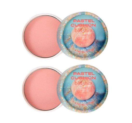 2 x THE FACE SHOP Pastel Cushion Blusher #01 Glittery Peach 5g from Korea