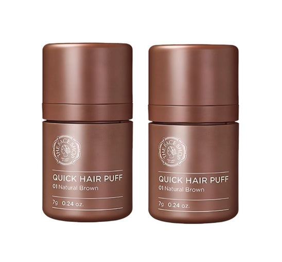 2 x THE FACE SHOP Quick Hair Puff 7g 01 Natural Brown from Korea