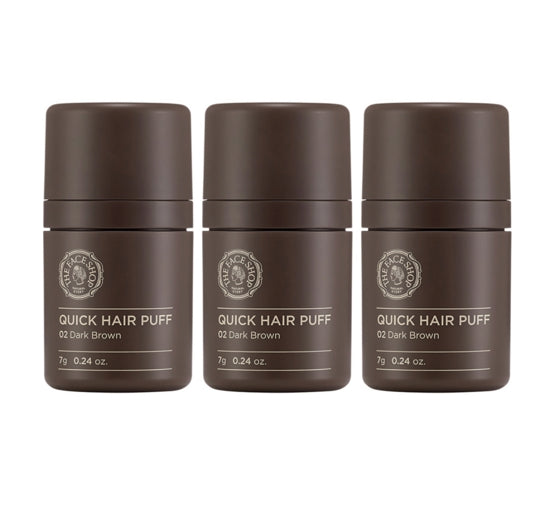 3 x THE FACE SHOP Quick Hair Puff 7g 02 Dark Brown from Korea