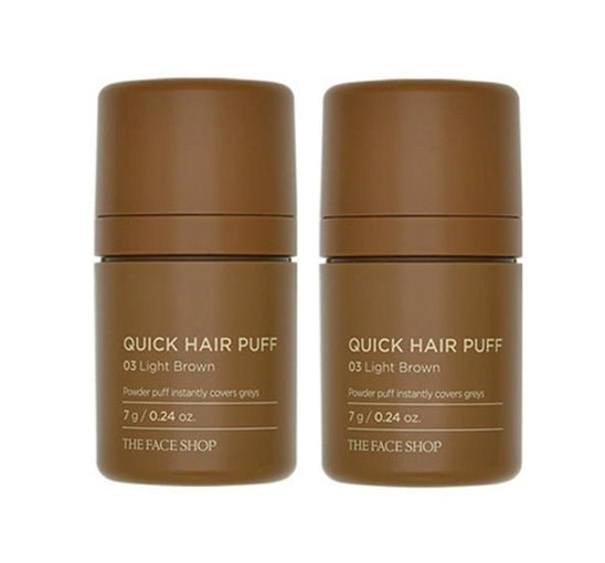 2 x THE FACE SHOP Quick Hair Puff 7g 03 Light Brown from Korea