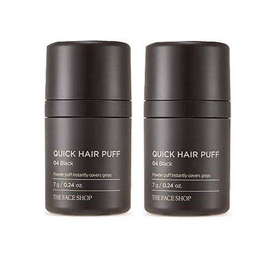 2 x THE FACE SHOP Quick Hair Puff 7g 04 Black from Korea