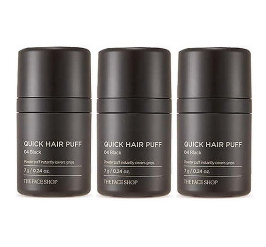3 x THE FACE SHOP Quick Hair Puff 7g 04 Black from Korea