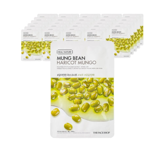 20 x THE FACE SHOP Real Nature Haricot Mungo Face Mask 20g from Korea