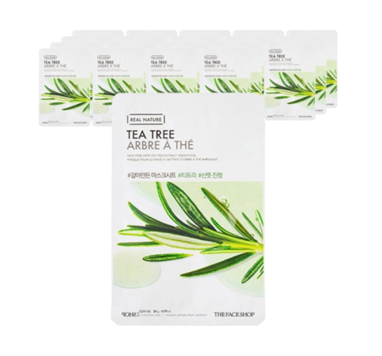 20 x THE FACE SHOP Real Nature Tea Tree Face Mask 20g from Korea