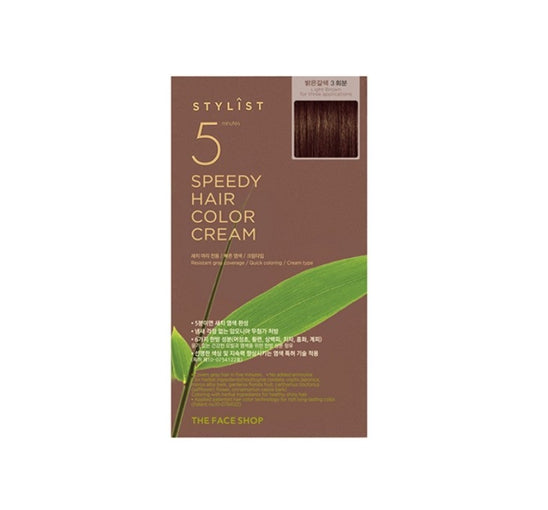 3 x THE FACE SHOP Stylist 5 Minutes Speedy Hair Color Cream, Light Brown from Korea