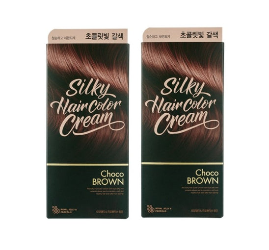 2 x THE FACE SHOP Stylist Hair Color Cream #Choco Brown from Korea