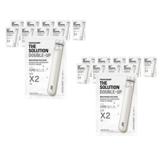 20 x THE FACE SHOP The Solution Double-Up Brightening Face Mask 20ml from Korea