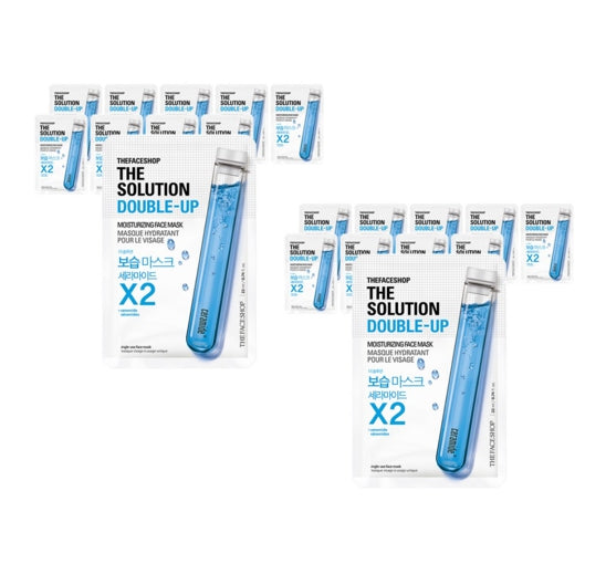 20 x THE FACE SHOP The Solution Double-Up Moisturizing Face Mask 22ml from Korea