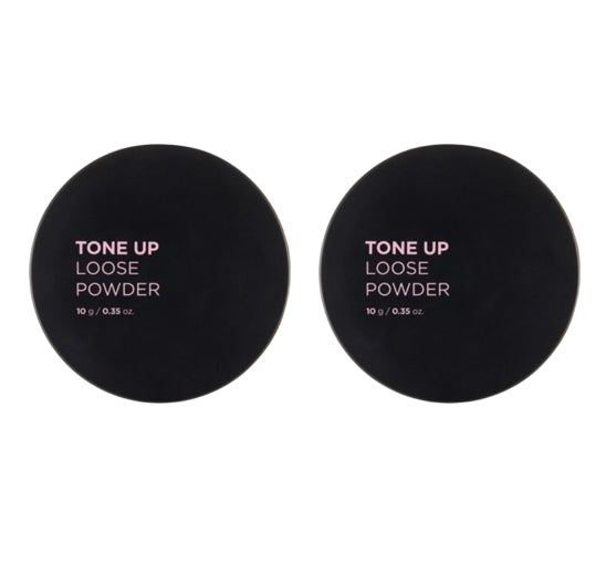 2 x THE FACE SHOP Tone Up Loose Powder 10g (V201 Apricot Beige) – Brightening Mineral Finish from Korea
