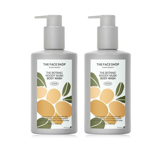 2 x THE FACE SHOP Vigan The Botanic Woody Musk Body Wash 350ml  from Korea