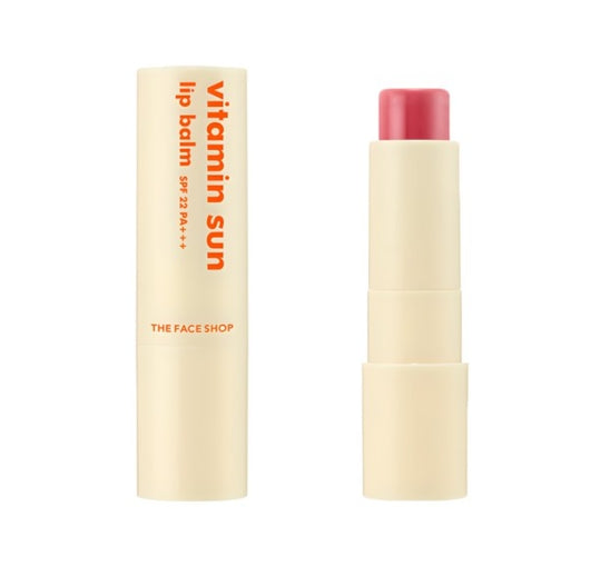 THE FACE SHOP Vitamin Sun Lip Balm 3.9g SPF 22 PA+++ (Pink Colour) – Tinted Vitamin Lip