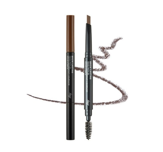 3 x THE FACE SHOP fmgt Brow Lasting Proof Pencil EX 0.2g (02 Brown) – Long‑Wear Waterproof Brow Definer from Korea
