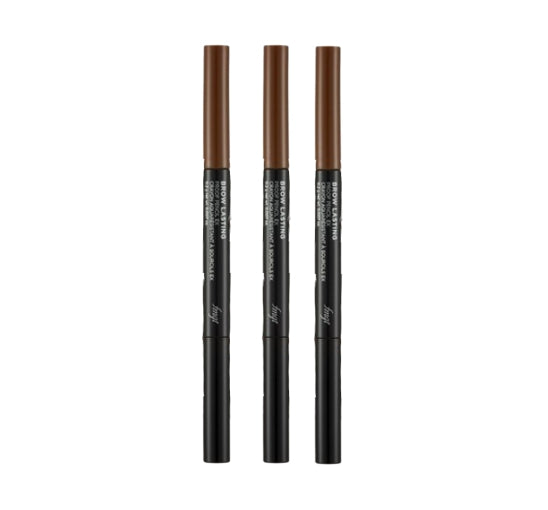 3 x THE FACE SHOP fmgt Brow Lasting Proof Pencil EX 0.2g (02 Brown) – Long‑Wear Waterproof Brow Definer from Korea