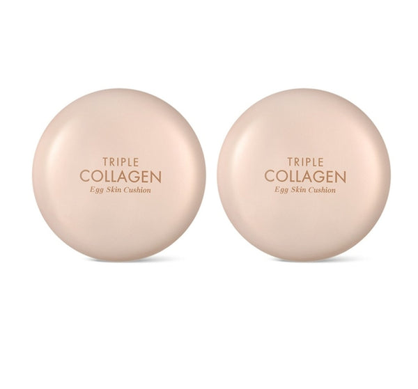 2 x TONYMOLY Triple Collagen Egg Skin Cushion 15g, SPF50+ PA++++, 2 Colours from Korea by TONYMOLY