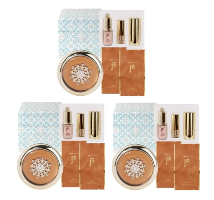 3 x The History of Whoo Cheongidan Hwahyun Radiant Essence Cushion Holiday Edition #21 May 2026 Set (6 Items) from Korea