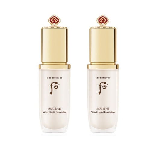 2 x The History of Whoo Gongjinhyang:Mi Velvet Liquid Foundation 3 Colours from Korea by The History of Whoo