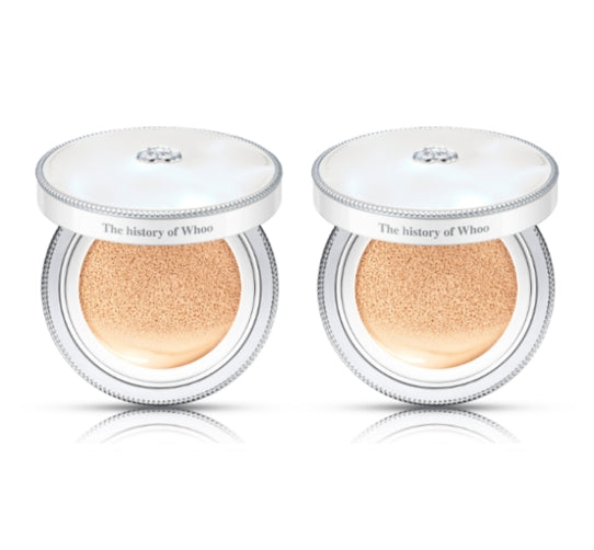 2 x The history of whoo Gongjinhyang:Seol Radiant White Moisture Cushion Foundation 13g x 2ea (2 Colours) or Refill from Korea by The History of Whoo