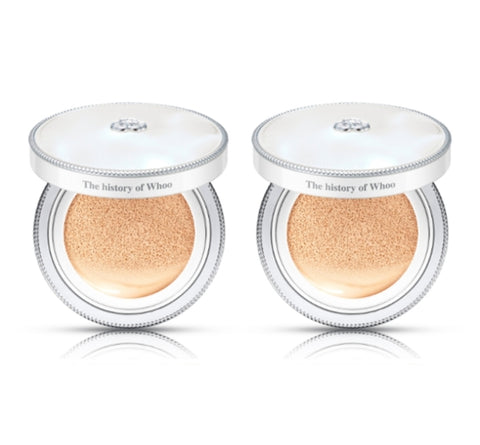 2 x The history of whoo Gongjinhyang:Seol Radiant White Moisture Cushion Foundation 13g x 2ea (2 Colours) or Refill from Korea by The History of Whoo