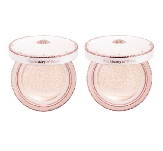 2 x The history of whoo Gongjinhyang:Seol Radiant White Tone Up Sun Cushion Pack (Main 13g + Refill 13g) or Refill from Korea by The History of Whoo
