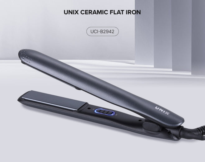 UNIX Ceramic Flat Iron Silver Colour, Universal Voltage from Korea