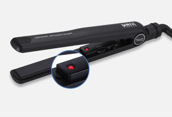 UNIX Ceramic Hair Flat Iron (Black & Black), Universal Voltage from Korea