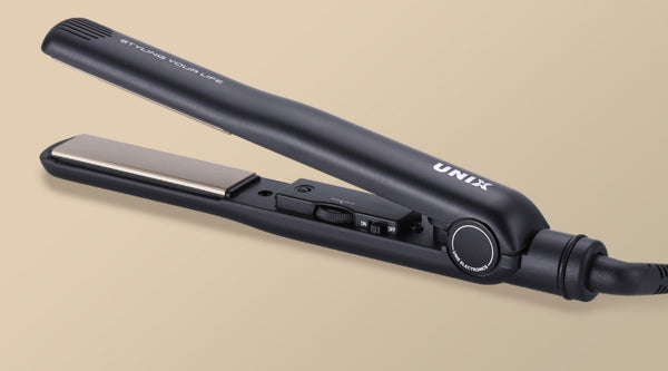 UNIX Ceramic Hair Flat Iron (Gold & Black), Universal Voltage from Korea