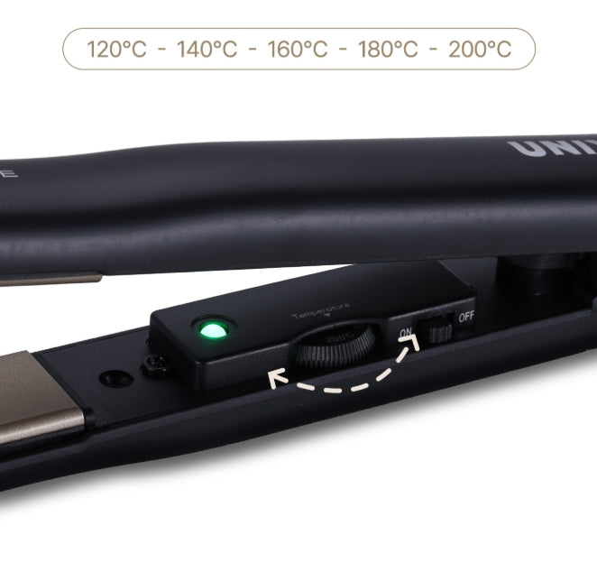 UNIX Ceramic Hair Flat Iron (Gold & Black), Universal Voltage from Korea