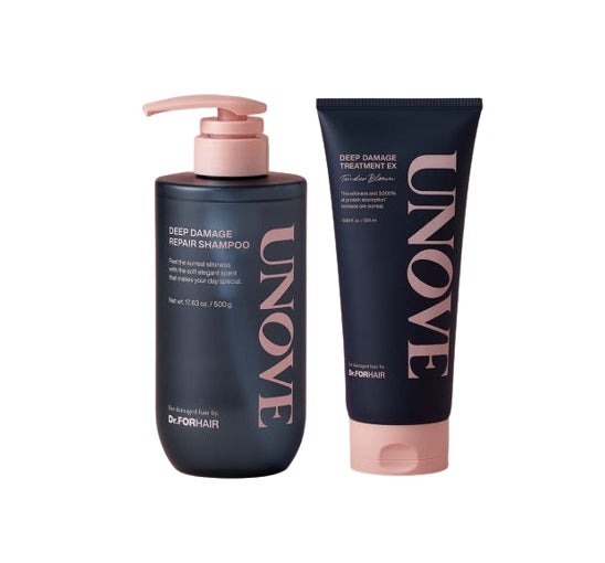 UNOVE Deep Damage Repair Shampoo 500g + Treatment EX Warm Petals 320ml from Korea by UNOVE