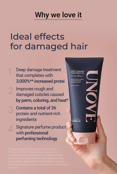 UNOVE Deep Damage Repair Shampoo 500g + Treatment EX Tender Bloom 320ml from Korea by UNOVE