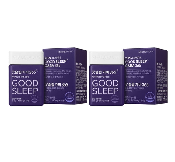 2 x VITALBEAUTIE Good Sleep GABA 365 (30-day supply, 60 Capsules) from Korea by VITALBEAUTIE