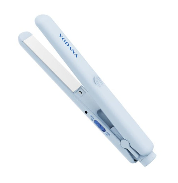 VODANA Pocket Mini Flat Iron Creamy Blue, Free-voltage from Korea